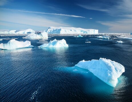 icebergs in the arctic ocean