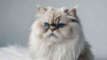 portrait of a white persian cat