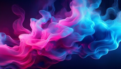 Obraz premium colorful 3d render of flowing blue and pink smoke clouds
