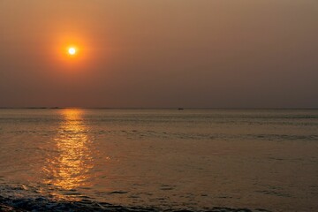 タイ　パタヤビーチのサンセット