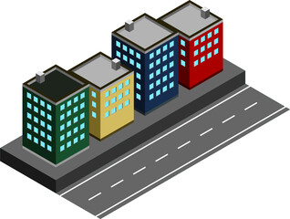 isometric city street
