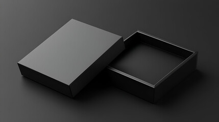 Elegant black box with a minimalist design, perfect for packaging and display.