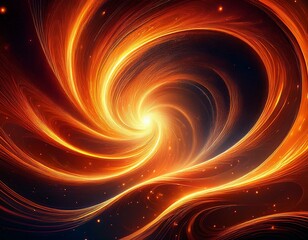 abstract swirling orange light energy cosmic art