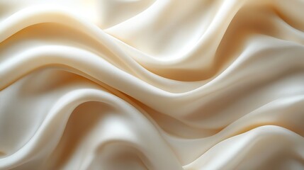 Obraz premium A smooth wavy pattern texture is created by beige cosmetic cream, offering an elegant backdrop for beauty products and skincare routines, enhancing visual appeal.