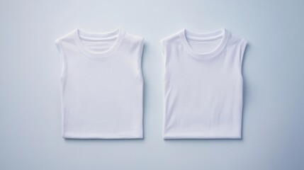 White t-shirts on a clean gradient background, showcasing simplicity and modern design.
