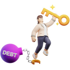 Living Debt-Free Life 3D character