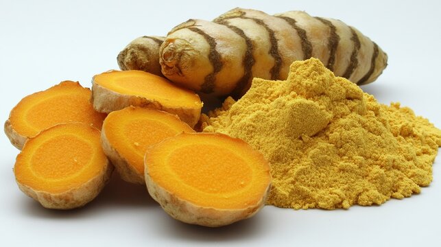 Fresh turmeric root and powder (2)