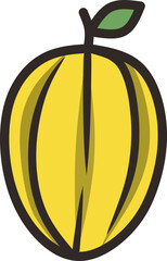 Cartoon Style Fruit Icons