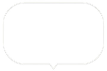 丸みを帯びた下から吹き出す楕円形の白いワイヤーの吹き出しフレーム