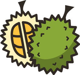 Cartoon Style Fruit Icons