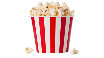 Delicious Popcorn in Red and White Striped Bucket