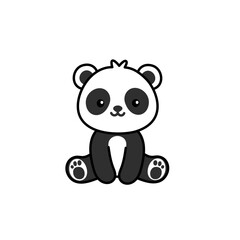 Fototapeta premium cute panda sitting down cartoon vector illustration