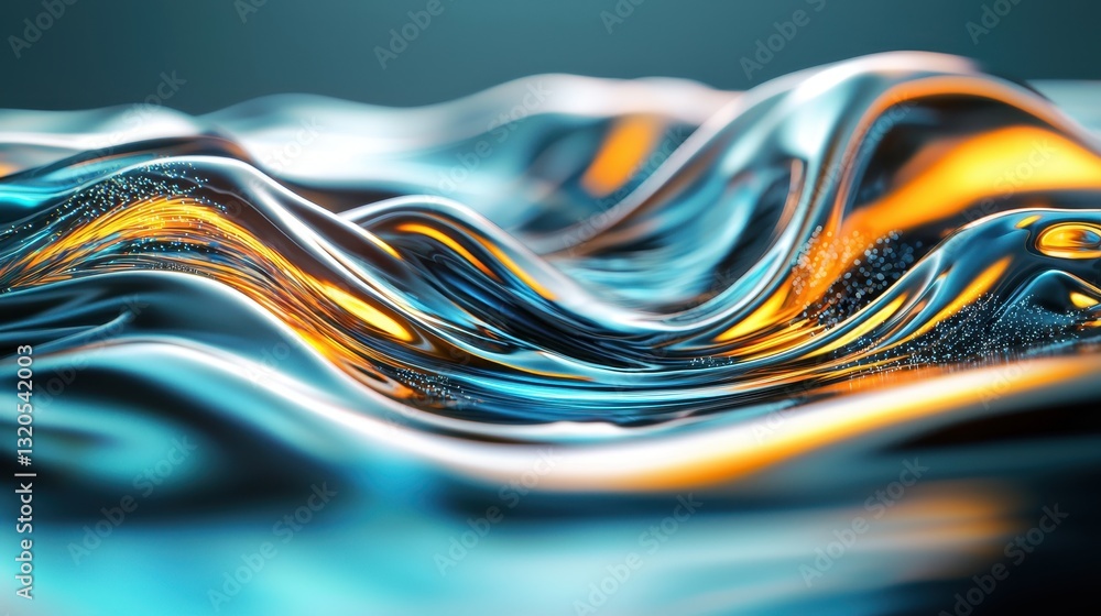 Aufkleber a powerful wave of water in motion illustrating the flowing dynamics of natural elements and work pr