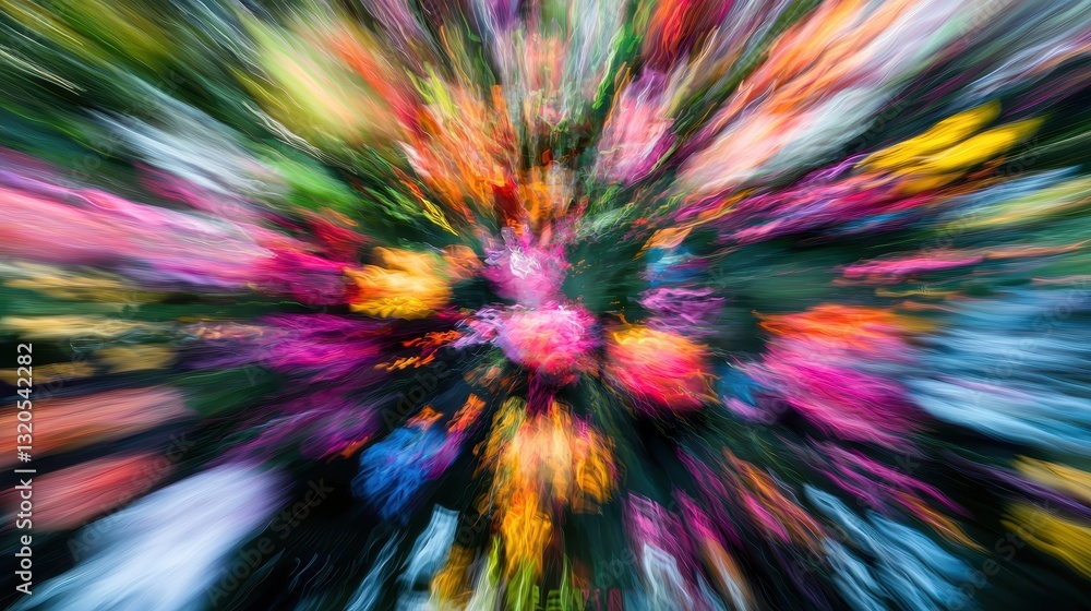 Poster a colorful explosion of paint creating a burst of dynamic motion with vibrant colors and artistic ex