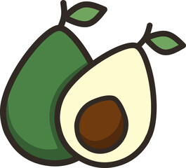 Cartoon Style Fruit Icons