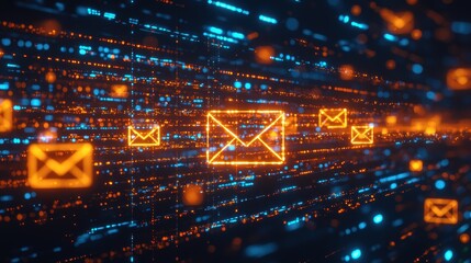 Obraz premium A classic mail envelope representing communication and connection in a dynamic email campaign concept