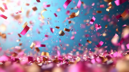 Bright and Cheerful Multicolored Confetti on Vibrant Background