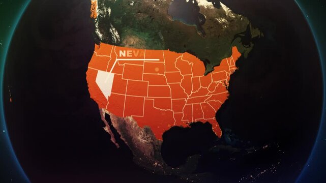 Nevada US State Satellite Map Animation V1