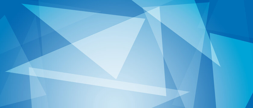 Overlapping and glowing triangles on a blue background.