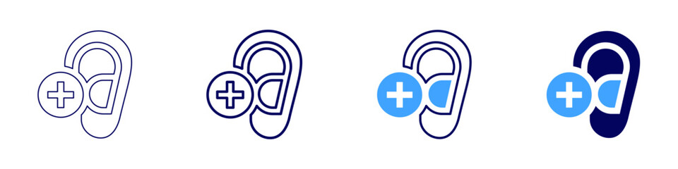 Obraz premium Ear drum​ icon in 4 different styles. Thin Line, Line, Bold Line, Duotone. Duotone style. Editable stroke