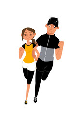 ランニングをする男女