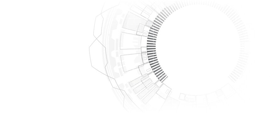 Gear circuit system element technology modern design. on white background.