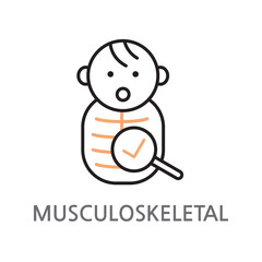 22.Musculoskeletal.Muscle, musculoskeletal icon. Edible muscle, musculoskeletal linear illustration icon on a white background. EPS, PNG, JPG