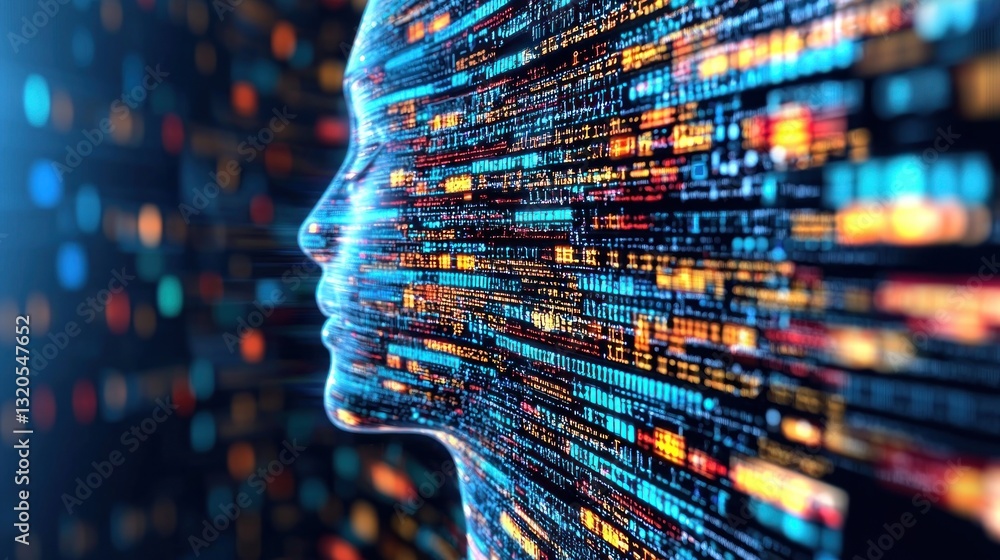 Poster a human profile merging with digital information data streams