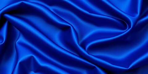 Obraz premium Deep blue silk fabric with elegant, wavy folds, luxurious texture , velvet material, luxury
