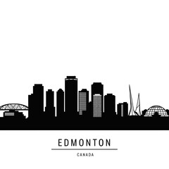 Naklejka premium Edmonton Skyline Silhouette - Vector Illustration