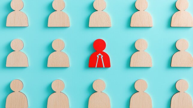 Identifying unique talents in a crowd of similarities business environment graphic representation blue background