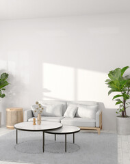 Minimalist 3d render living room interior design 
