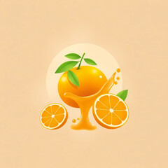 fresh orange fruit illustration design 