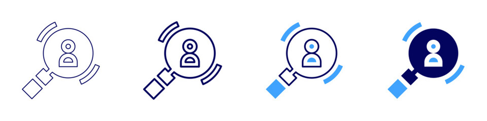 Hiring icon in 4 different styles. Thin Line, Line, Bold Line, Duotone. Duotone style. Editable stroke