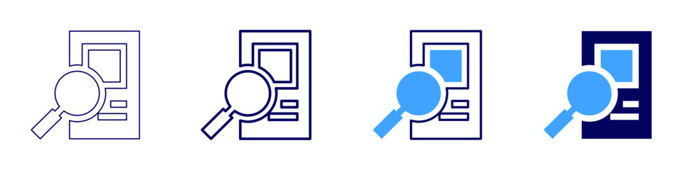 Job performance​ icon in 4 different styles. Thin Line, Line, Bold Line, Duotone. Duotone style. Editable stroke
