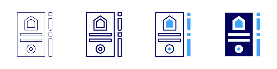 Lease icon in 4 different styles. Thin Line, Line, Bold Line, Duotone. Duotone style. Editable stroke