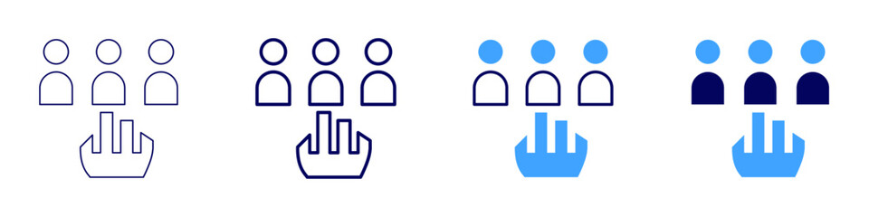 Selection icon in 4 different styles. Thin Line, Line, Bold Line, Duotone. Duotone style. Editable stroke