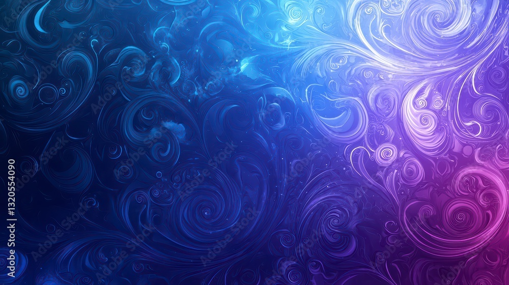 Poster abstract swirls of color: an artistic depiction of swirling patterns in gradients of blue, teal and 