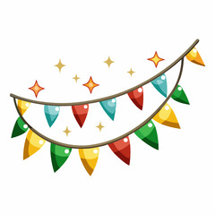 Obraz premium festive garland with shimmering metallic accents