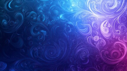 Abstract Swirls of Color: An artistic depiction of swirling patterns in gradients of blue, teal and purple, offering a vibrant background to any project.