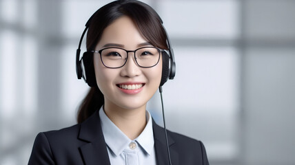 smiling customer service representative