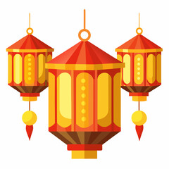 Fototapeta premium decorative paper lanterns glowing warmly 