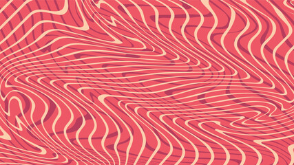 Melting stripes in Red and Cream on Rose Pink Background