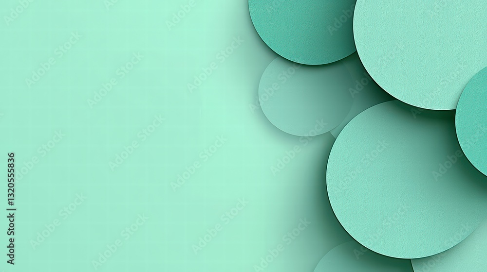 Aufkleber abstract composition of aqua circles: an elegantly composed abstract visual featuring a cascade of a