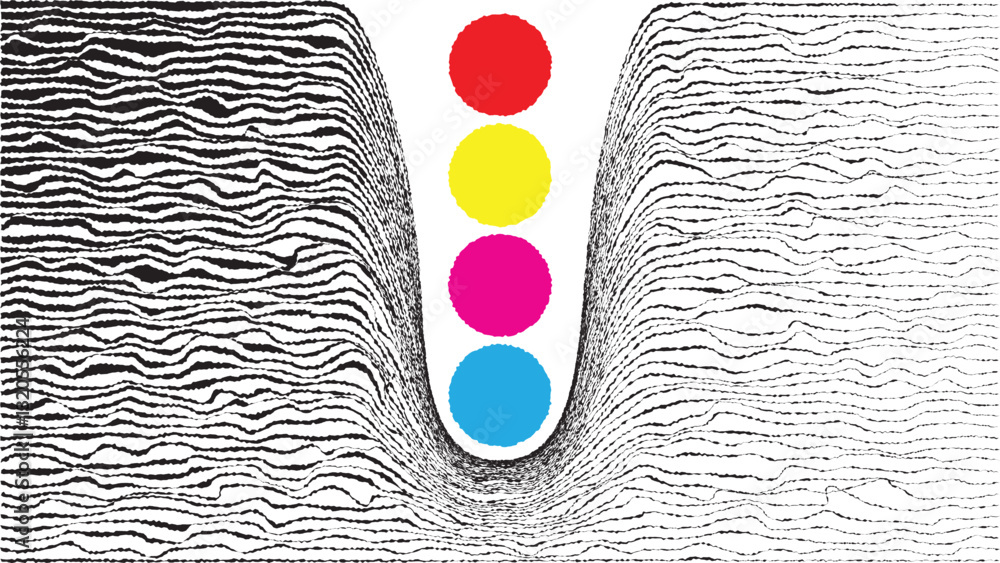 Poster decorative swirl of line. roughen curved lines .abstract flow linear fluid shapes .curly design elem