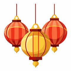 decorative paper lanterns glowing warmly 