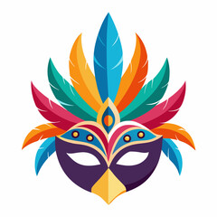 Obraz premium carnival mask with feathers and bold colors