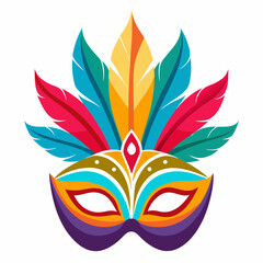 Obraz premium carnival mask with feathers and bold colors
