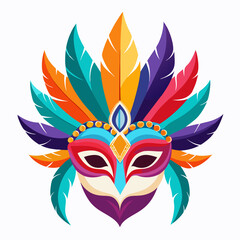 Obraz premium carnival mask with feathers and bold colors