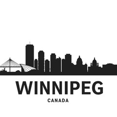 Obraz premium Winnipeg Skyline Silhouette - Vector Illustration